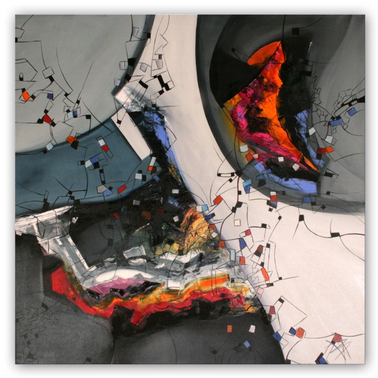 Moderne Gemälde Titel :" Colours Galaxy " Große : 100 cm x 100 cm Moderne Gemälde Titel :" Colours Galaxy " Große : 100 cm x 100 cm